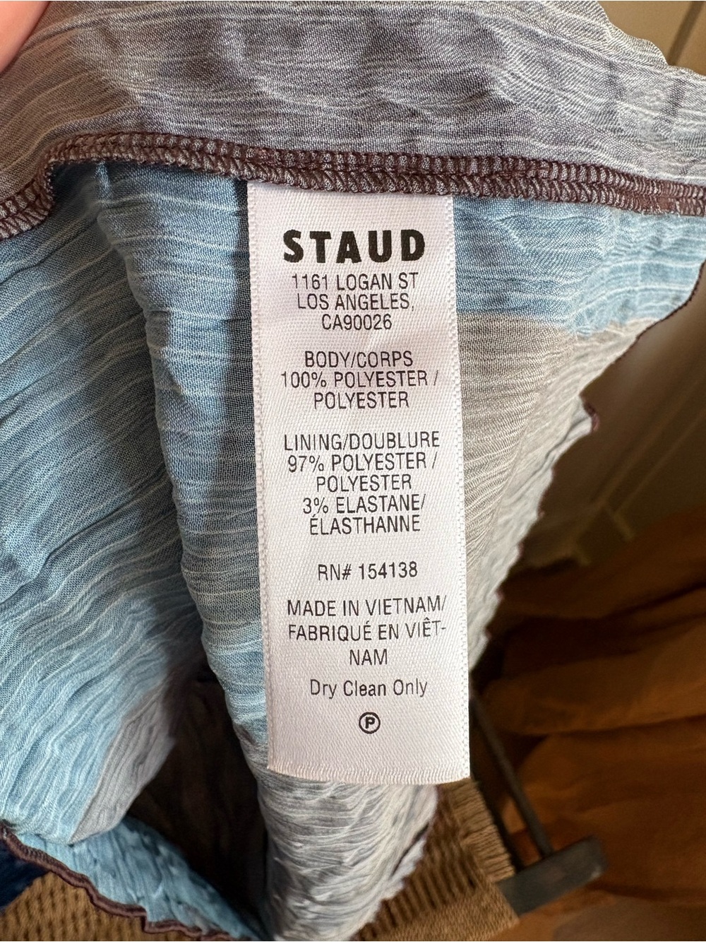 STAUD Brown Long Sleeve Mini Kona Dress with Turquoise & Cream Accents - Picture 9 of 11